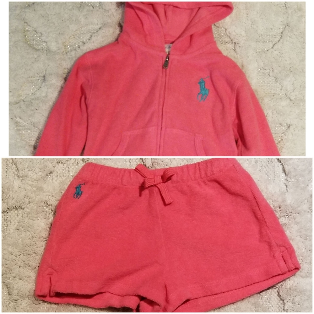 Toddler girls Ralph Lauren terry cloth short set